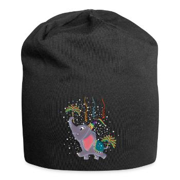 Birthday Elephant - Jersey Beanie - black - Front