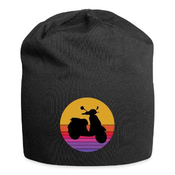 Roller Fahrer Roller Motorrad Vintage Retro - Jersey-Beanie - Schwarz - Vorne