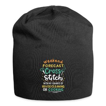 Cross Stich Handarbeiten - Jersey-Beanie - Schwarz - Vorne