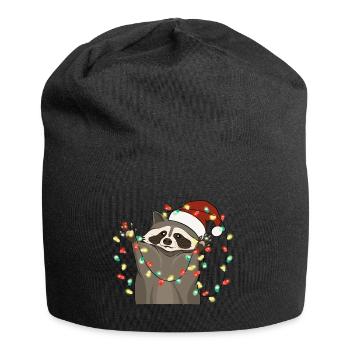 Lumières de Noël Raton laveur Noël - Bonnet en jersey - noir - Devant
