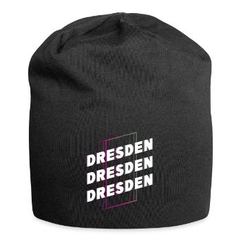 Dresden Germany City Font Skyline Home - Jersey Beanie - black - Front