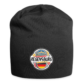 Ratisbonne Allemagne Drapeau Voyage Souvenir Badge Stam - Bonnet en jersey - noir - Devant