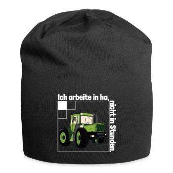 Ich arbeite in Hektar - Lohnarbeit Bauer MB Trac - Jersey-Beanie - Schwarz - Vorne