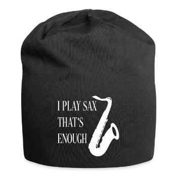 Je joue du saxophone - c’est assez de silhouette de saxophone - Bonnet en jersey - noir - Devant