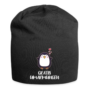 Süß Pinguin Statement Herz Tier Vogel Arktis - Jersey-Beanie - Schwarz - Vorne