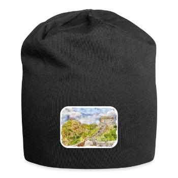 Beijing China Watercolor Sketch Drawn Drawing - Jersey Beanie - black - Front