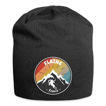 Skifahren in Frankreich Flaine - Jersey-Beanie - Schwarz - Vorne
