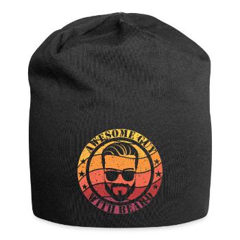 Awesome guy with beard - Jersey Beanie - black - Front