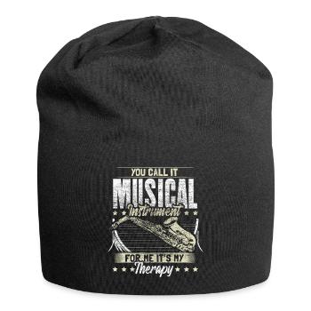 Saxophon Blasinstrument Musiker Geschenkidee - Jersey-Beanie - Schwarz - Vorne