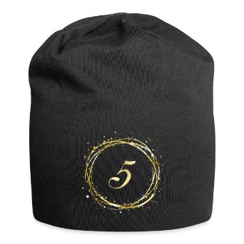 5 - Jersey-Beanie - Schwarz - Vorne