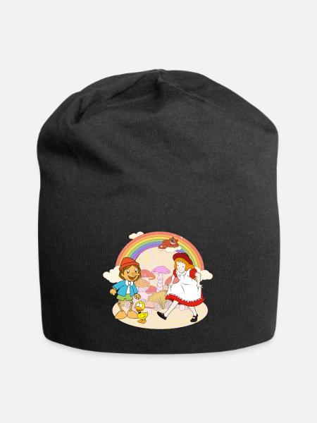 Alice Im Wunderland und Pinocchio Auf Abenteuer - Jersey-Beanie - Schwarz