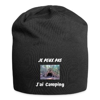 Je peux pas J'ai Camping - Bonnet en jersey - noir - Devant