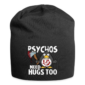 Psychos need Hugs too - Jersey-Beanie - Schwarz - Vorne