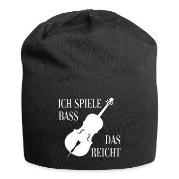 Ich spiele Kontrabass - das ist genug - Jersey-Beanie - Schwarz - Vorne