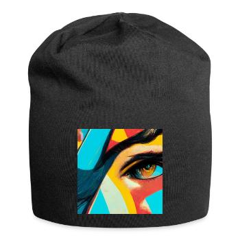 Comic Pop Art - Jersey-Beanie - Schwarz - Vorne