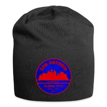 Insigne rétro de la Skyline de San Antonio - Bonnet en jersey - noir - Devant