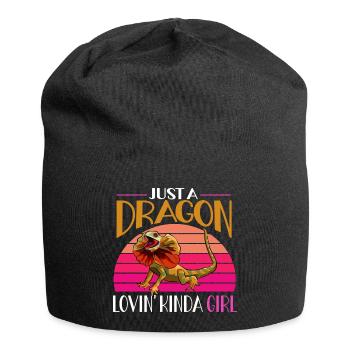 Kragenechse Frilled-neck lizard Reptil Herpetologe - Jersey-Beanie - Schwarz - Vorne