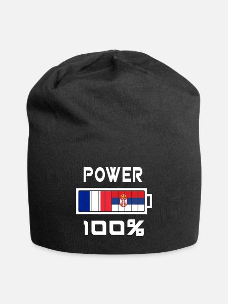 Serbien und Frankreich Power 100% - Jersey-Beanie - Schwarz