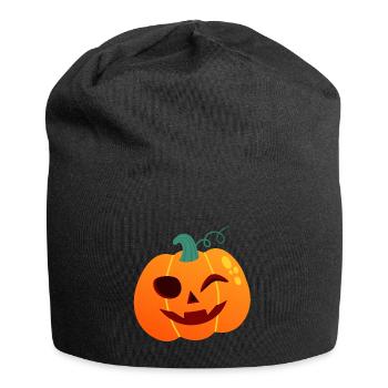 Kürbis Winker Halloween Cartoon - Jersey-Beanie - Schwarz - Vorne