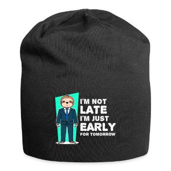 Sloth Mammals Humorous Statement Slow - Jersey Beanie - black - Front
