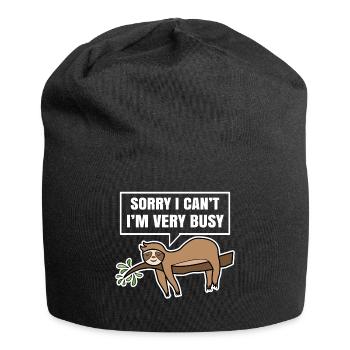 Sloth Chill Animal Statement Mammal Lazy - Jersey Beanie - black - Front