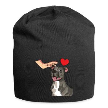 American Staffordshire Bull Terrier Staffy Dog - Jersey Beanie - black - Front