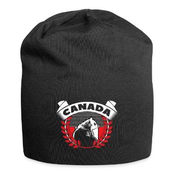 Kanada Ahornblatt Flagge Geschenk - Jersey-Beanie - Schwarz - Vorne