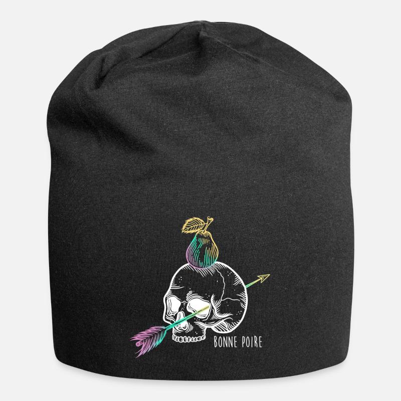 Skull pear white - Bonnet en jersey - noir