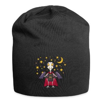 Saint Martin skeleton chicks with lantern at night - Jersey Beanie - black - Front
