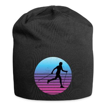 Damen Herren Walker Nordic Walker Walken Walking - Jersey-Beanie - Schwarz - Vorne