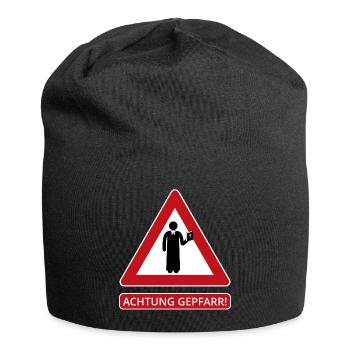 Achtung Gepfarr für Pfarrer, Priester, Pastoren - Jersey-Beanie - Schwarz - Vorne