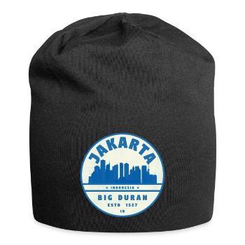 Logo du circuit de la ligne d’horizon de Jakarta Bleu Blanc - Bonnet en jersey - noir - Devant