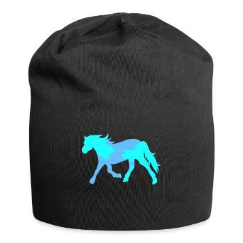 Cool Pferde Pferdenarr Islandpferde Pferdeliebe - Jersey-Beanie - Schwarz - Vorne
