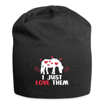 Icelandic Horses Heart Statement Horse Love Horse Fan - Jersey Beanie - black - Front