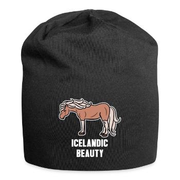 Icelandic Horses Cool Horse Statement Horse Fan - Jersey Beanie - black - Front