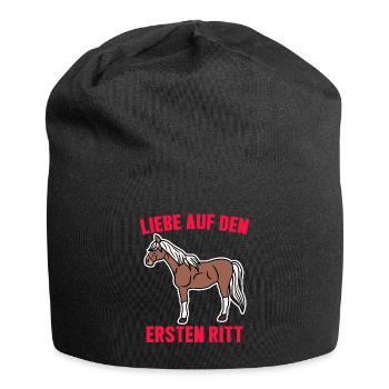 Cool Pferde Reiten Statement Islandpferde Ross - Jersey-Beanie - Schwarz - Vorne