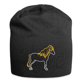 Chevaux Etalon islandais Arabe Chevaux islandais - Bonnet en jersey - noir - Devant