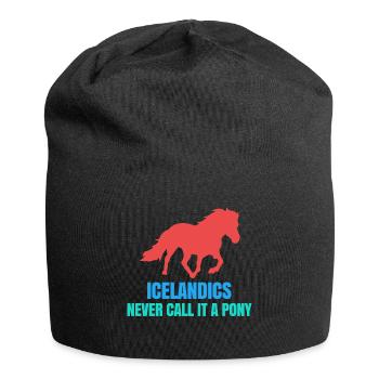 Chevaux islandais Déclaration de poney Amoureux des chevaux islandais - Bonnet en jersey - noir - Devant