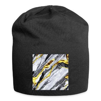 Structure en marbre or - Bonnet en jersey - noir - Devant