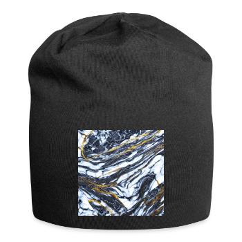 Le marbre rencontre l’or Texture d’or de marbre - Bonnet en jersey - noir - Devant