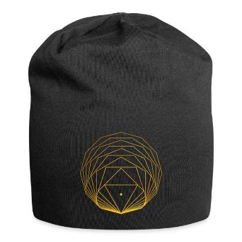Reagular Polygone Heilige Geometrie Gold - Jersey-Beanie - Schwarz - Vorne