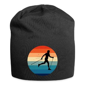 Herren Damen Nordic Walking Walking Walken - Jersey-Beanie - Schwarz - Vorne