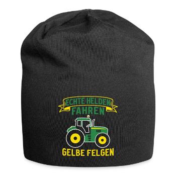 landwirt traktor echte helden fahren gelbe felgen - Jersey-Beanie - Schwarz - Vorne