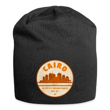 Kairo Retro Stadtsilhouette Badge - Jersey-Beanie - Schwarz - Vorne