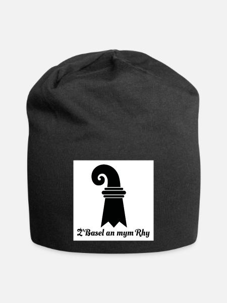Basel am Rhein - Jersey-Beanie - Schwarz