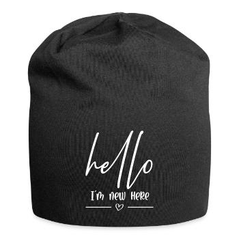 Bonjour dans le nouveau ici - Bonnet en jersey - noir - Devant