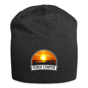 Kuala Lumpur Malaysia Skyline Vintage Sunset Trave - Jersey Beanie - charcoal grey - Front