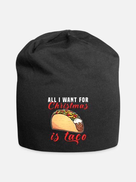All i want for christmas is taco - Jersey-Beanie - Schwarz