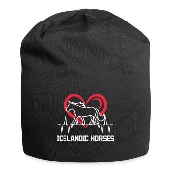 Haflinger Statement Icelandic Horses Horse Fan Heart - Jersey Beanie - black - Front