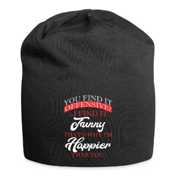 Du findest es beleidigend Ich finde es lustig, deshalb - Jersey-Beanie - Schwarz - Vorne